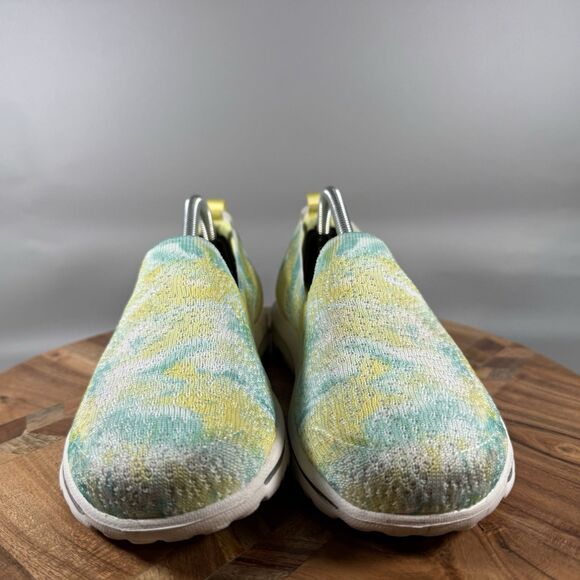 Skechers Go Walk Classic-Groovy Talk Sneakers Women's 6.5 Yellow Blue Slip On - Picture 2 of 8